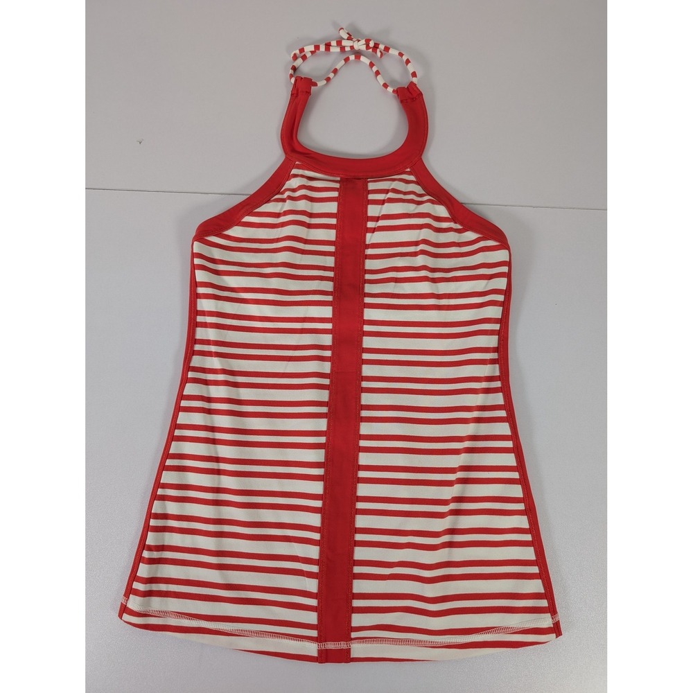 Lululemon Tankini Swim Top Womens 6 Halter Athletic Pool Stripe LW1C85S
